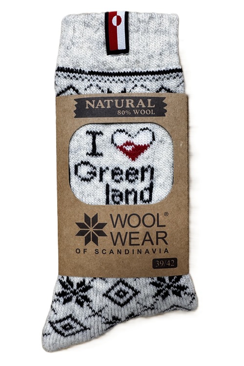 Ich liebe Grönland Wollsocken in hochwertiger Qualität von WOOLWEAR of Scandinavia